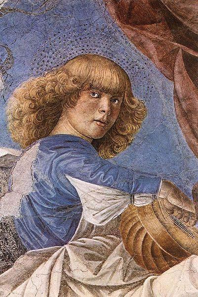 Melozzo da Forli One of Melozzo famous angels from the Basilica dei Santi Apostoli oil painting image